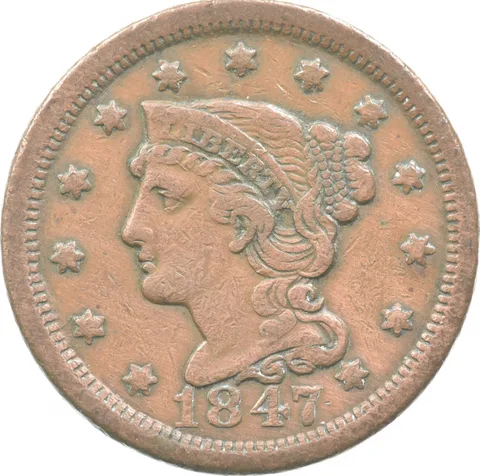 1847 Braided Hair Large Cent *8910