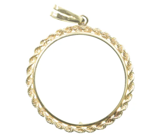 14kt Gold Coin Bezel For $20 US Gold 34mm 5.21g a6811
