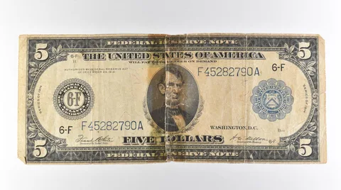 1914 $5 Atlanta GA FRN Large Note Blue Seal *3141