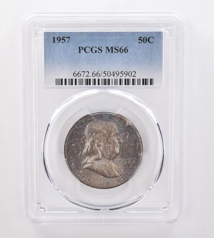 1957 Franklin Half Dollar MS66 PCGS Beautiful Tone *9983