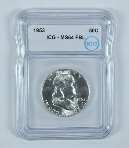 1953 Franklin Half Dollar MS64 FBL ICG