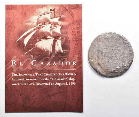 1700's El Cazador Spanish Colonial 8 Reales Shipwreck Coin *3620