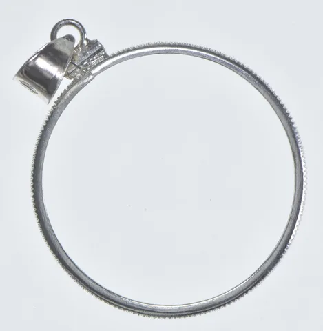 Sterling Silver 30.1 MM Half Dollar Coin Bezel Pendant Frame Edge *1069