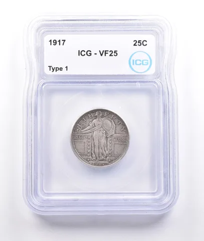 1917 Standing Liberty Quarter Type 1 VF25 ICG *6878