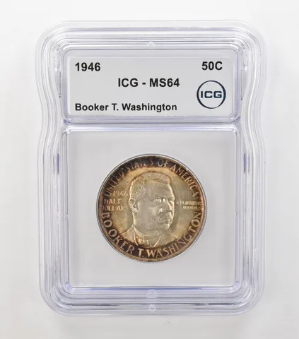 1946 Booker T Washington Commemorative Half Dollar MS64 ICG Beautiful Tone *6880