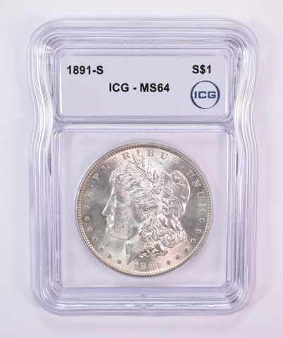 1891-S Morgan Silver Dollar MS64 ICG