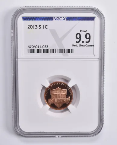 2013-S Lincoln Cent Union Shield Proof 9.9 RD UCAM NGC X NGCX