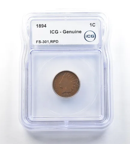 1894 Indian Head Cent FS-301 RPD Genuine ICG *0652