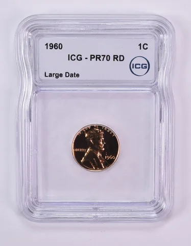 1960 Lincoln Memorial Cent Large Date PR70 RD ICG