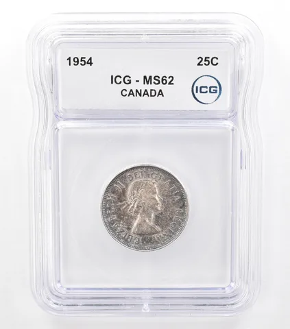 1954 Canada 25 Cents MS62 ICG Beautiful Tone *5766