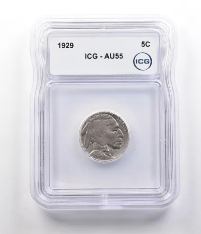 1929 Indian Head Buffalo Nickel AU55 ICG *2619