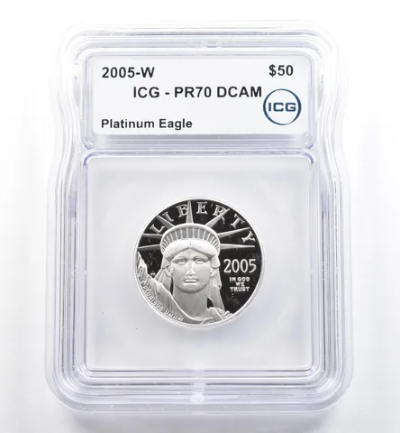 2005-W $50 American Platinum Eagle 1/2 Oz Platinum PR70 DCAM ICG