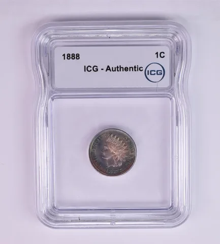 1888 Indian Head Cent Authentic ICG Beautiful Tone *1256
