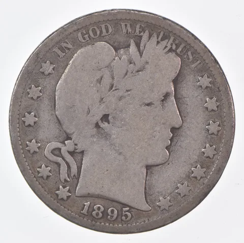 1895-S Barber Half Dollar Average Circ 90% Silver
