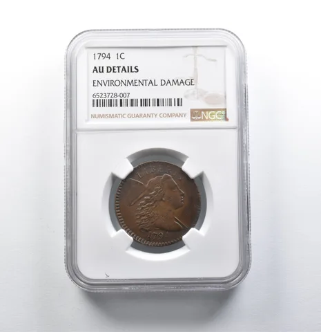 AU Details 1794 Liberty Cap Large Cent Environmental Damage NGC *2780