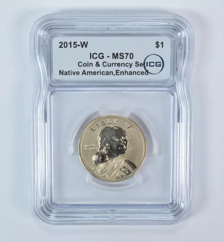 2015-W Sacagawea $1 (from Coin & Currency Set) Enhanced MS70 ICG