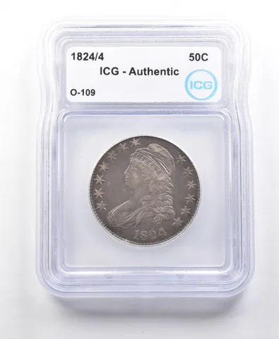 1824/4 Capped Bust Half Dollar O-109 Authentic ICG *5646