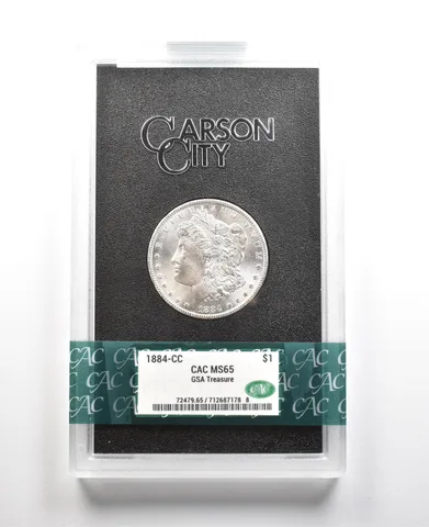 1884-CC Morgan Silver Dollar GSA Treasure MS65 CAC CACg *5480