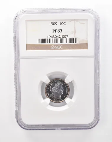 1909 Barber Dime PF67 NGC Beautiful Tone *1245