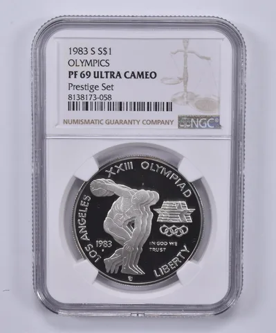 1983-S Olympic Commemorative Dollar Prestige Set PF69 UCAM NGC Brown Label