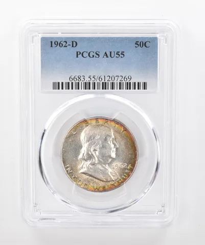 1962-D Franklin Half Dollar AU55 PCGS Beautiful Tone *1444