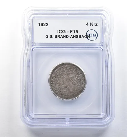 1622 German States Brand-Ansbach 4 Kreuzer F15 ICG *2591