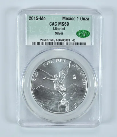 2015 Mo Mexico 1 Onza Silver Libertad MS69 CAC CACg