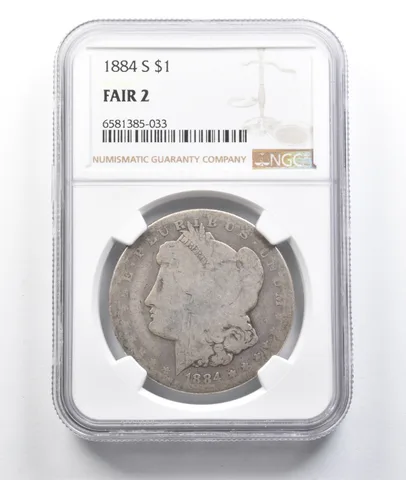 1884 Morgan Silver Dollar Fair 2 NGC Lowball *0457