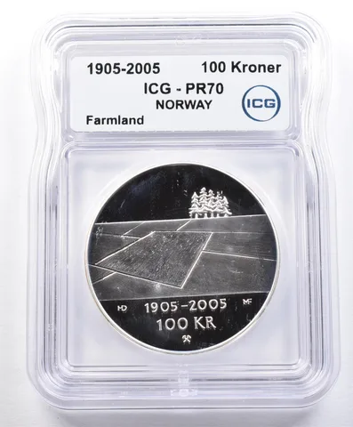 1905-2005 Norway 100 Kroner Farmland PR70 ICG *1607