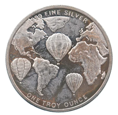 VINTAGE Art Bar/Round 1995 Kodak Albuquerque Balloon Fiesta Silver 1 T Oz. *271
