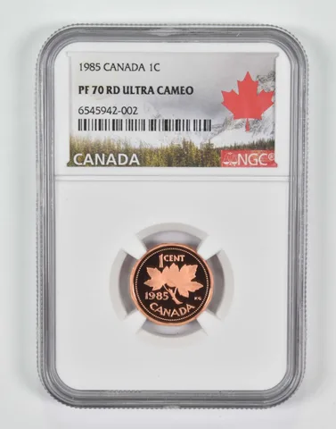 1985 PF70 RD Canadian 1C Cent Penny NGC Canada Lbl