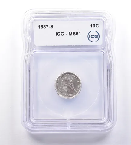 1887-S Seated Liberty Dime MS61 ICG *9231