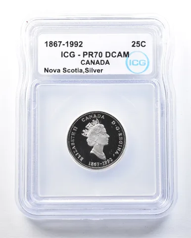 1867-1992 Canada 25 Cents Silver Nova Scotia PR70 DCAM ICG *8984