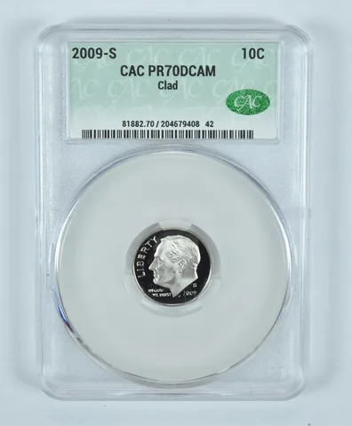 2009-S Roosevelt Dime CLAD PR70 DCAM CAC CACg