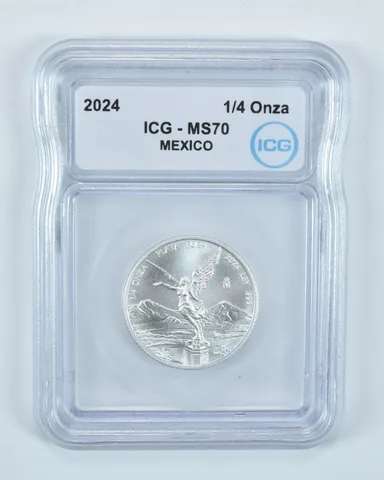 2024 Mo Mexico 1/4 Onza Silver Libertad MS70 ICG