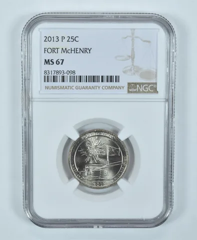 2013-P Washington Quarter Fort McHenry America The Beautiful MS67 NGC