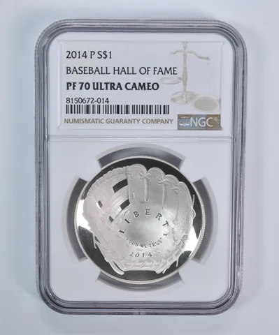 2014-P Baseball Hall Of Fame Silver Commemorative Dollar PF70 UCAM NGC
