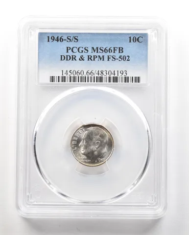 1946-S/S Roosevelt Dime DDR & RPM FS-502 MS66 FB PCGS *4848