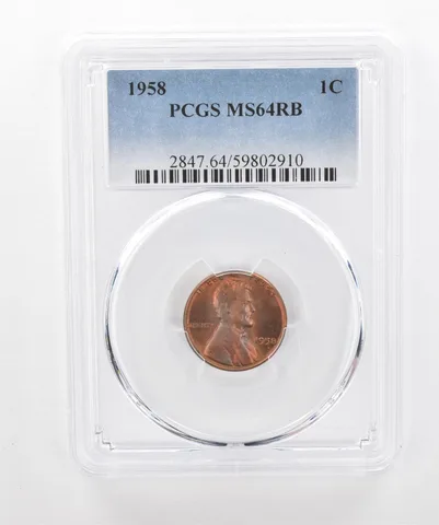 1958 Lincoln Wheat Cent MS64 RB PCGS Beautiful Tone *3005