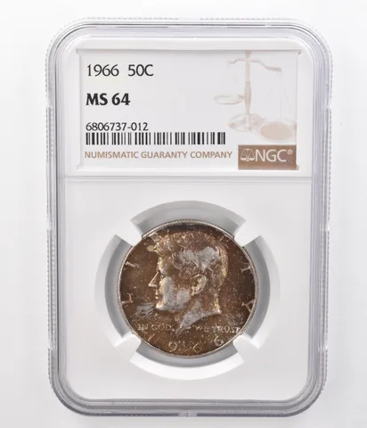 1966 Kennedy Half Dollar MS64 NGC Beautifully Toned *8613