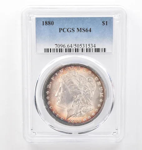 1880 Morgan Silver Dollar MS64 PCGS Peripheral Tone *6231