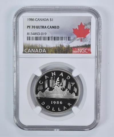 1986 Canada Dollar PF70 UCAM NGC Canada Label