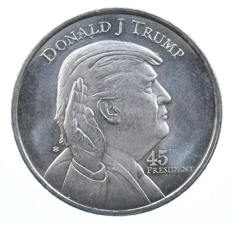 VINTAGE Art Bar/Round Donald J. Trump 1 Oz. .999 SilverOne Troy Ounce *876