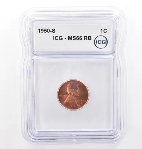 1950-S Lincoln Wheat Cent MS66 RB ICG Beautiful Tone *7705