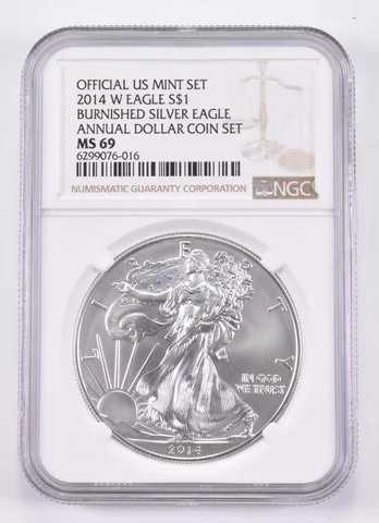 2014-W Burnished Annual Set - American Silver Eagle MS69 NGC
