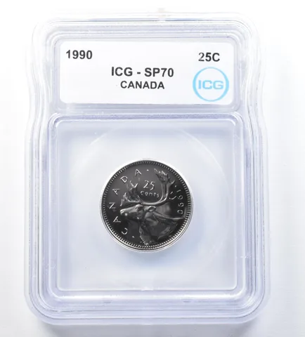 1990 Canada 25 Cents SP70 ICG *8874