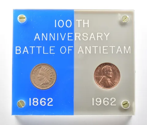 1862 Indian Head Cent/1962-D Lincoln Memorial Antietam 100th Anniversary a4683