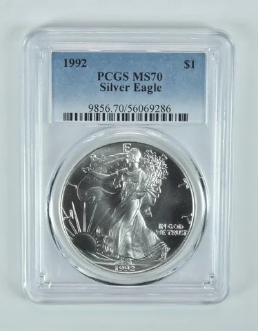 1992 American Silver Eagle MS70 PCGS Blue Label
