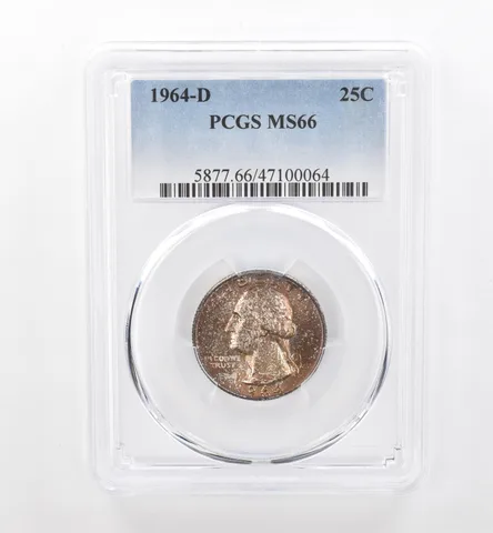 1964-D Washington Quarter MS66 PCGS Beautiful Tone *1829