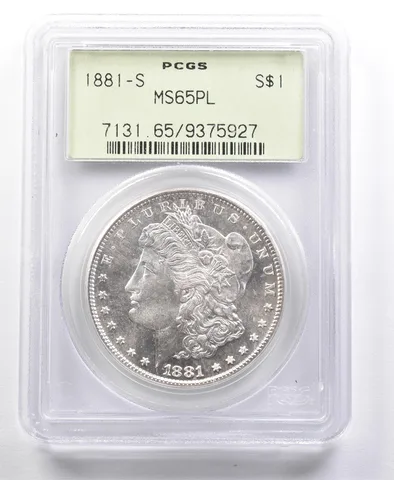 1881-S Morgan Silver Dollar MS65 PL PCGS OGH *4683